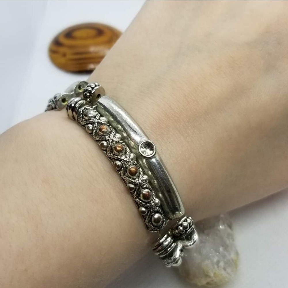Victorian luxe stretch bracelet silver‎